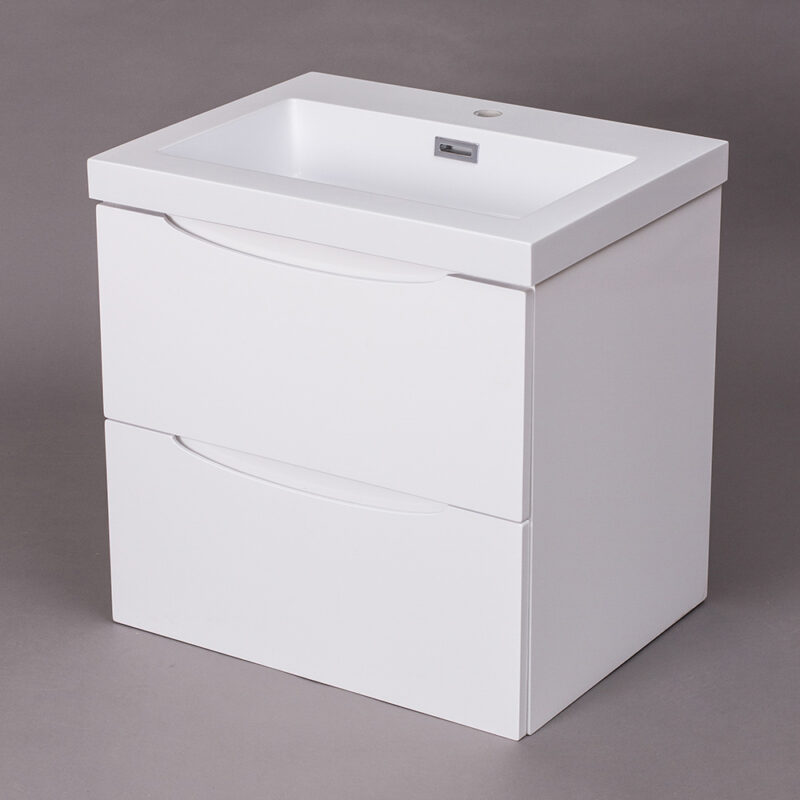 Alaska 600 Bathroom Cabinet White 2 Drawer