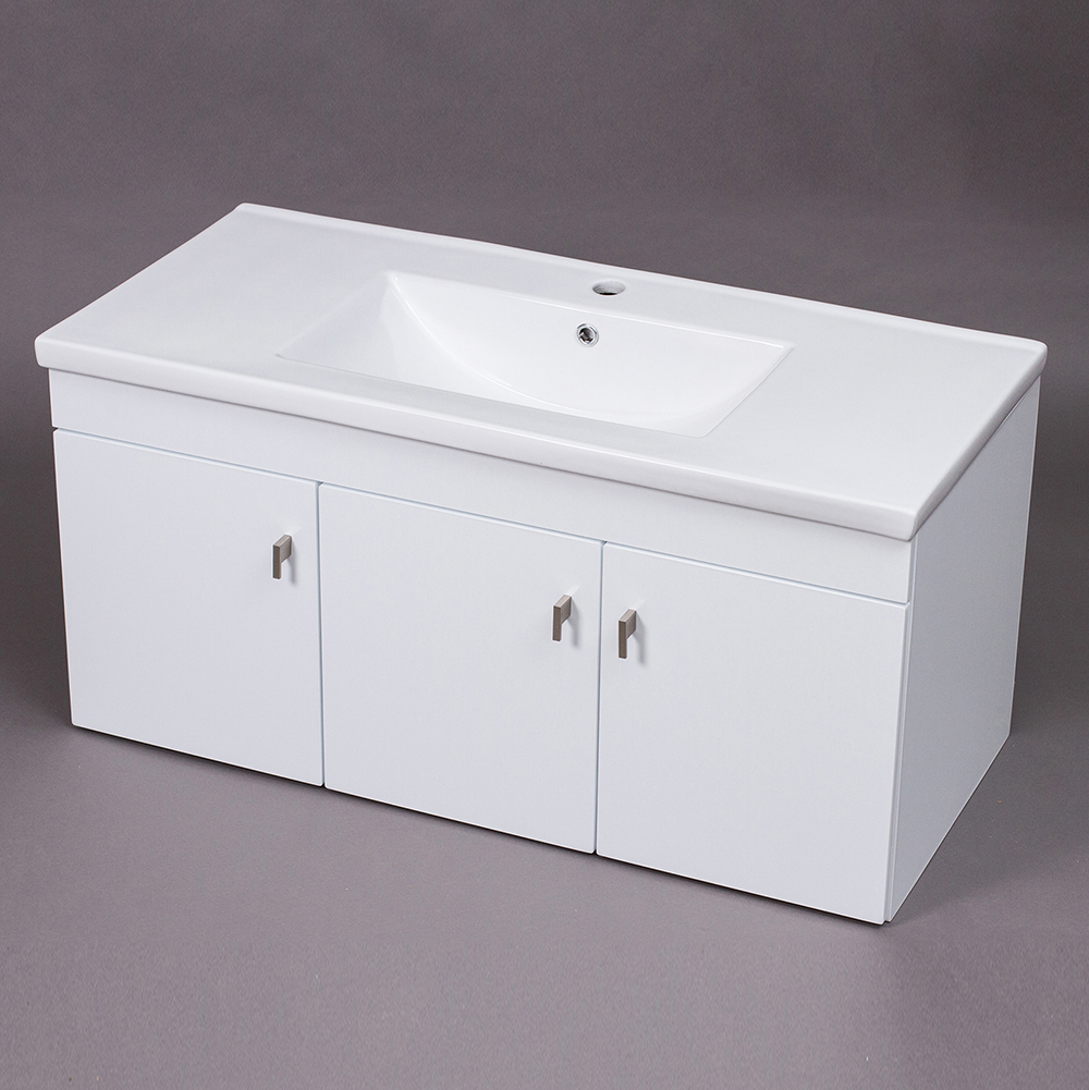 Bathroom Cabinet Porcelain Basin Tara 1000 2 doors wall hung