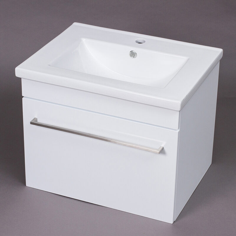 Tara 600 Bathroom Cabinet White 1 Drawer