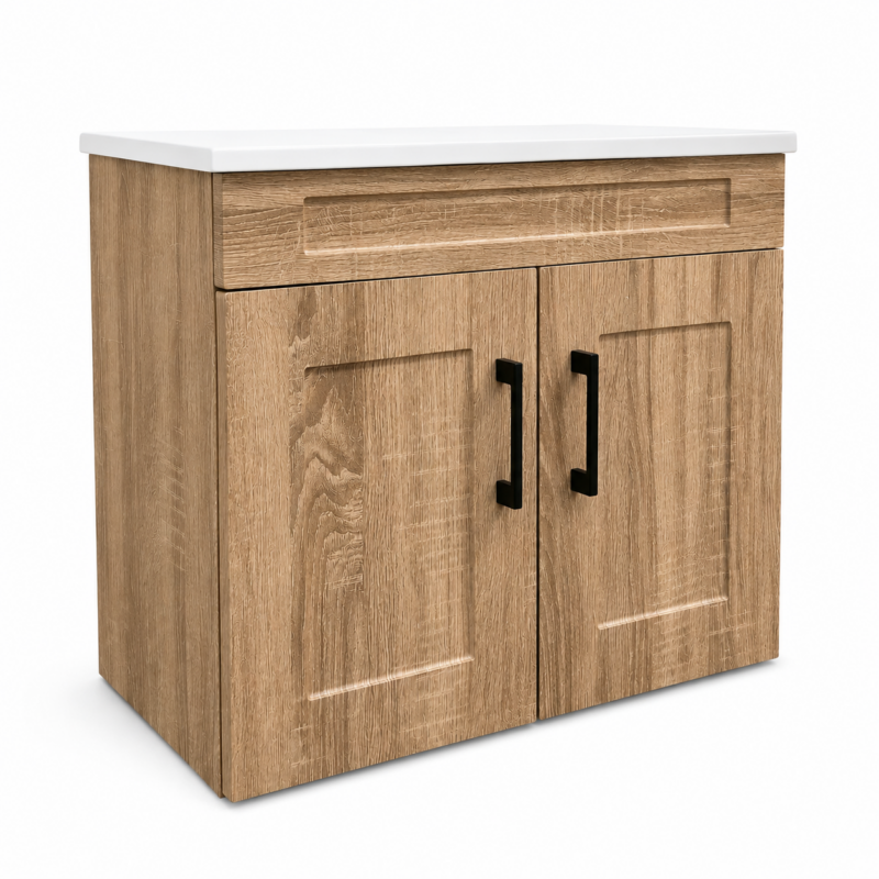 Cleo 550mm Boston Oak Wall Hung Bathroom Vanity – 2 Doors