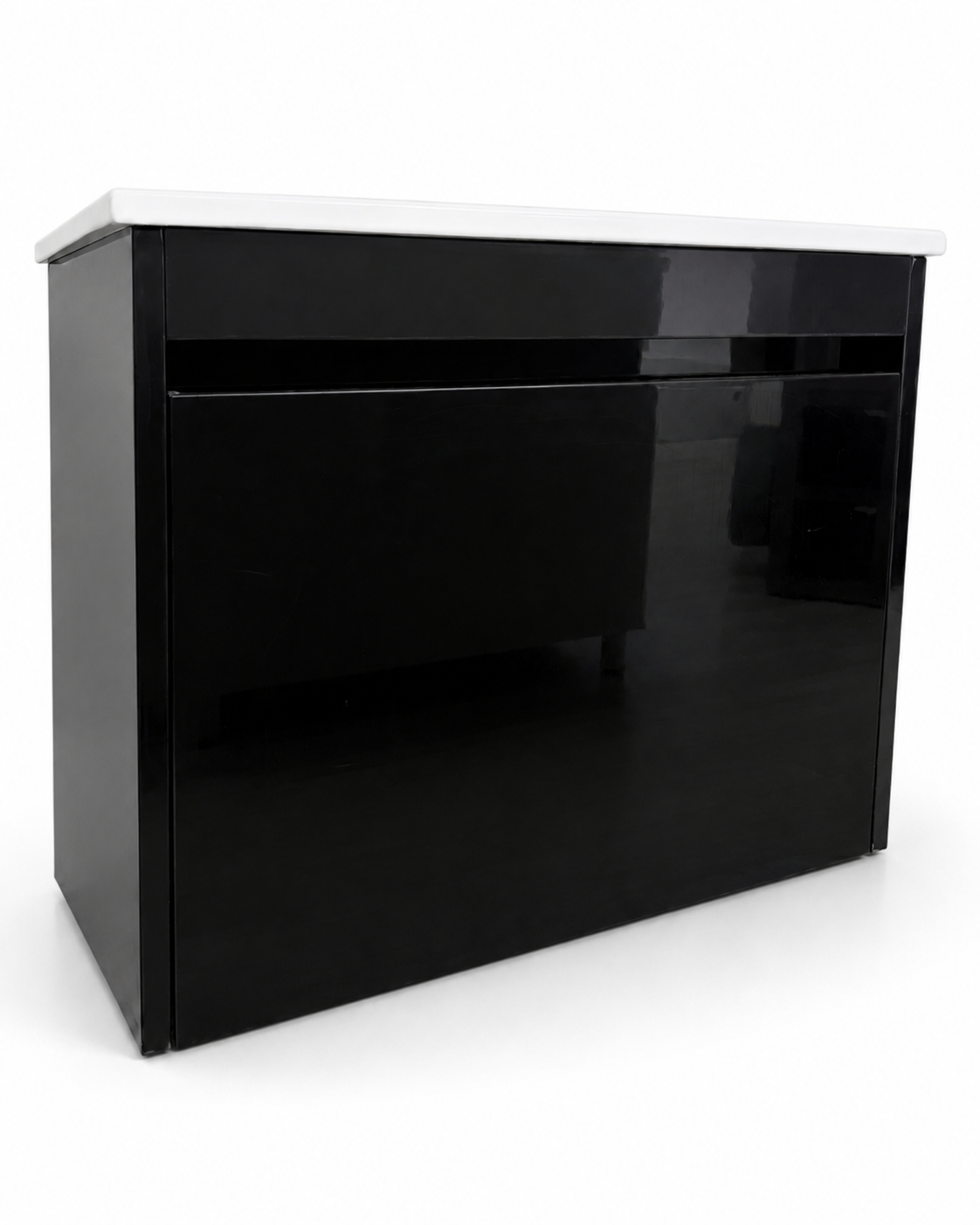Penny 600 Black High Gloss Bathroom Vanity - 1 Drawer