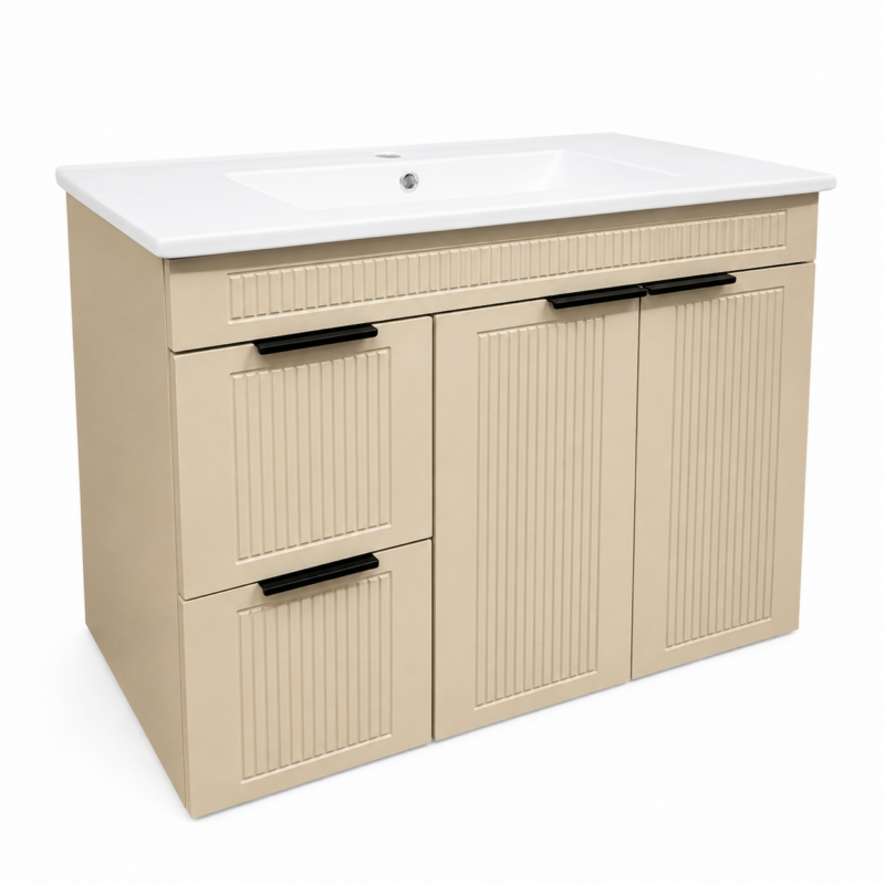 Penny 800 Cappuccino Wall Hung Bathroom Vanity – 2 Doors 2 Drawers
